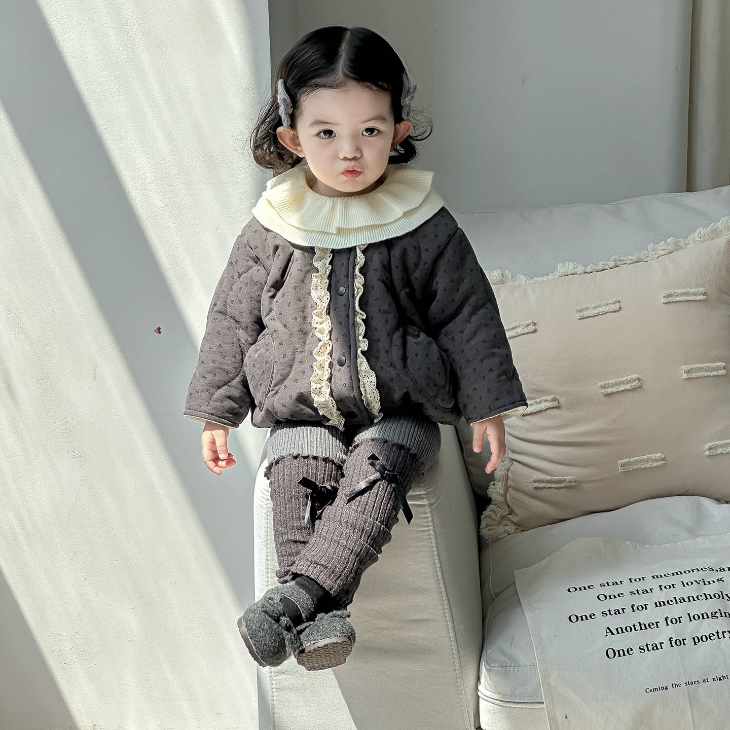 2026秋冬婴幼儿绗棉外套套装女