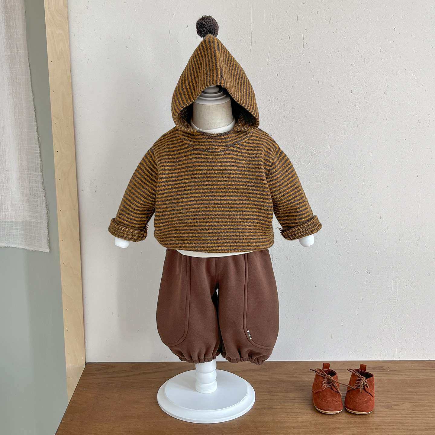男童秋冬季韩版加厚毛衣三件套