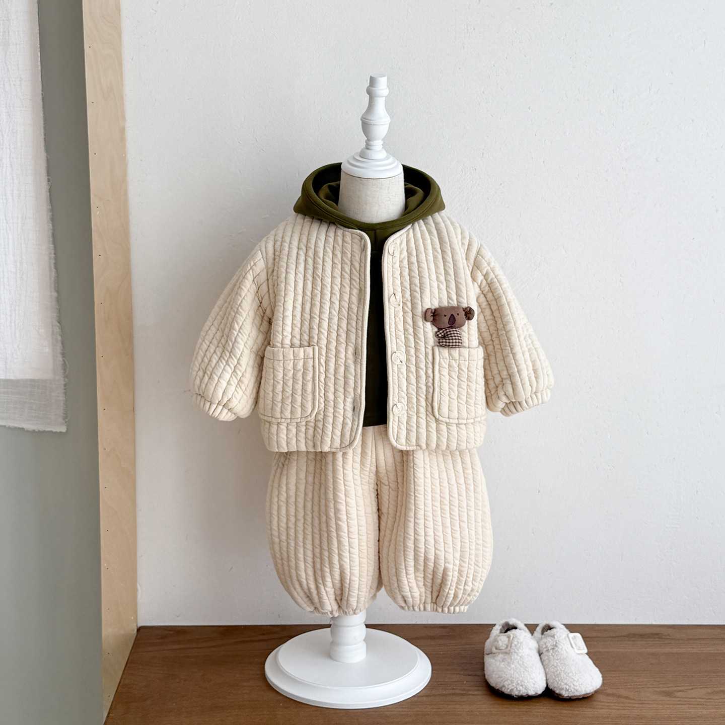 男童秋冬季加厚棉服三件套洋气