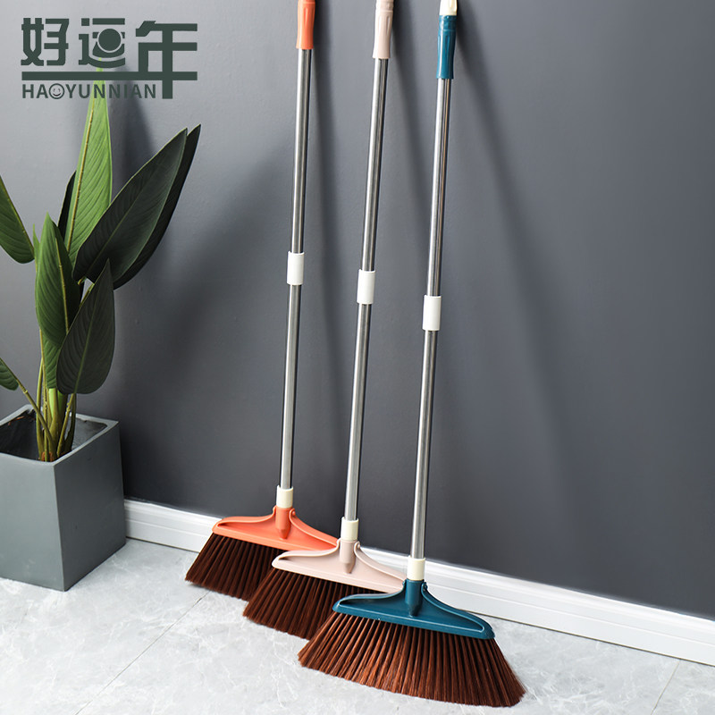 扫把家用室内单个高档耐用软毛笤帚不锈钢长杆扫地扫把加大号扫帚图片