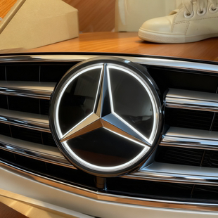 奔驰发光车标灯适用于奔驰C级w204w205w专用标识发光动态logo