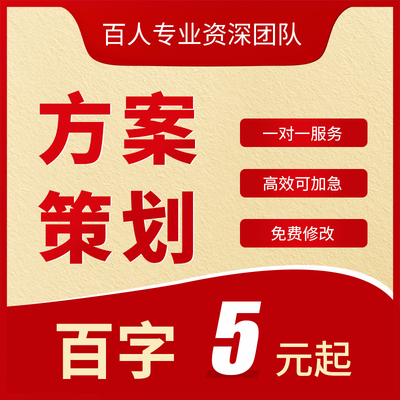 方案策划活动代写市场营销商业品牌地产广告宣传方案设计全案PPT