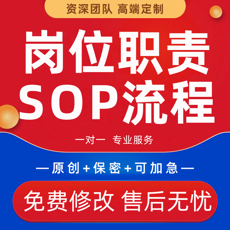 代写岗位职责sop人力薪酬绩效考核管理制度PPT工作流程服务标准化