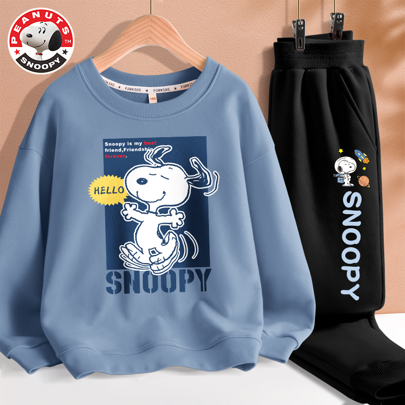 史努比春秋款男童圆领卫衣套装
