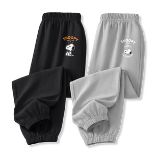 史努比男童裤子薄款夏季儿童防蚊裤冰丝速干男大童运动裤男孩夏装