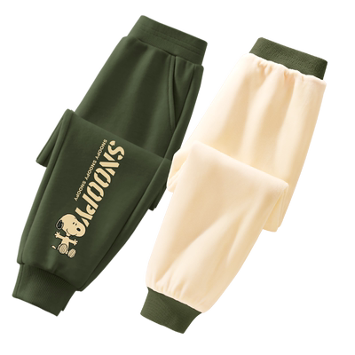 史努比儿童冬季一体绒保暖运动裤