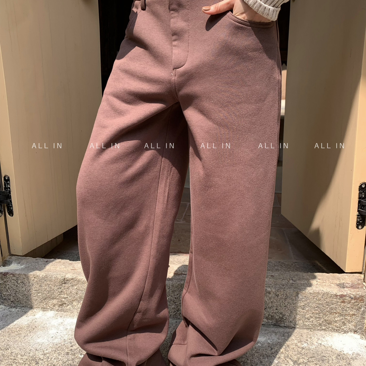 ALL IN-冬上新美式复古后口袋刺绣加绒直筒卫裤休闲裤5285