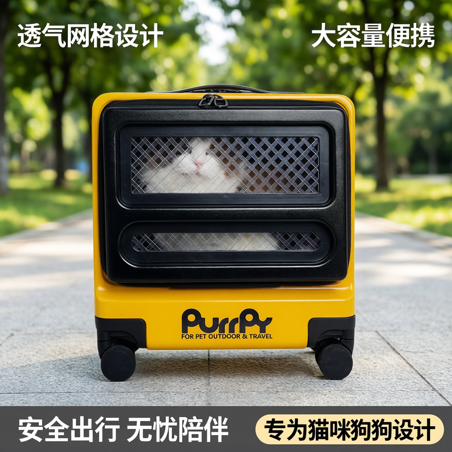 咕噜宠物行李箱猫包透气大容量缅因舱狗狗出行便携猫咪拉杆箱外出