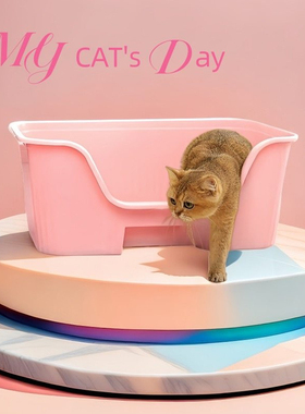 方形猫砂盆小号30cm幼猫低入口半封闭式猫厕所防外溅猫屎盆猫用品