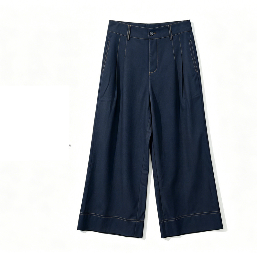 【SMVP】新品高腰简约休闲裤女显高显瘦气质阔腿裤纯色26003