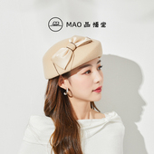 定型小礼帽 百搭法式 MAO品帽堂 秋冬气质羊毛贝雷帽女士蝴蝶结时尚