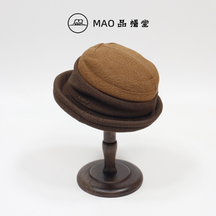 MAO品帽堂 卷边拼接渔夫帽女秋冬新款时尚百搭气质优雅高级感盆帽