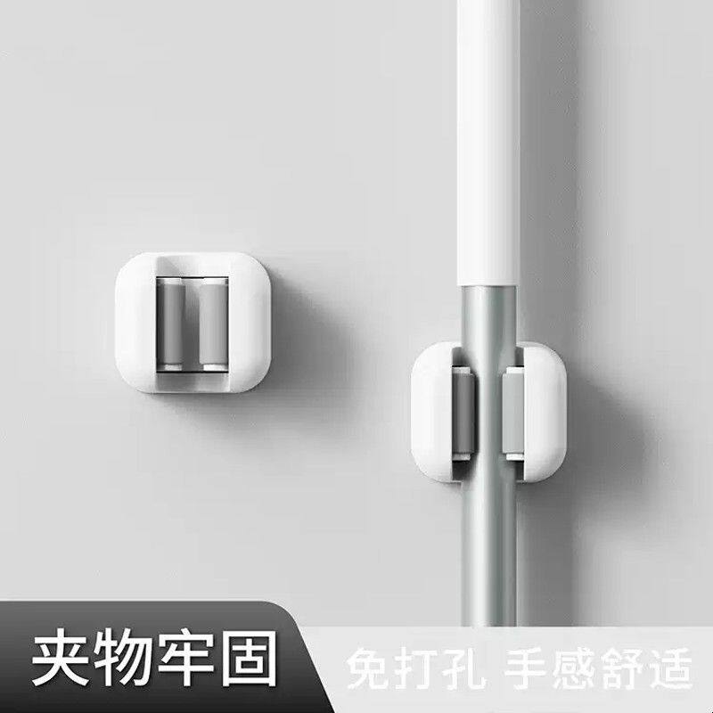 拖把挂钩挂架强力粘胶免打孔卫生间拖布收纳架壁挂拖把夹粘钩神器