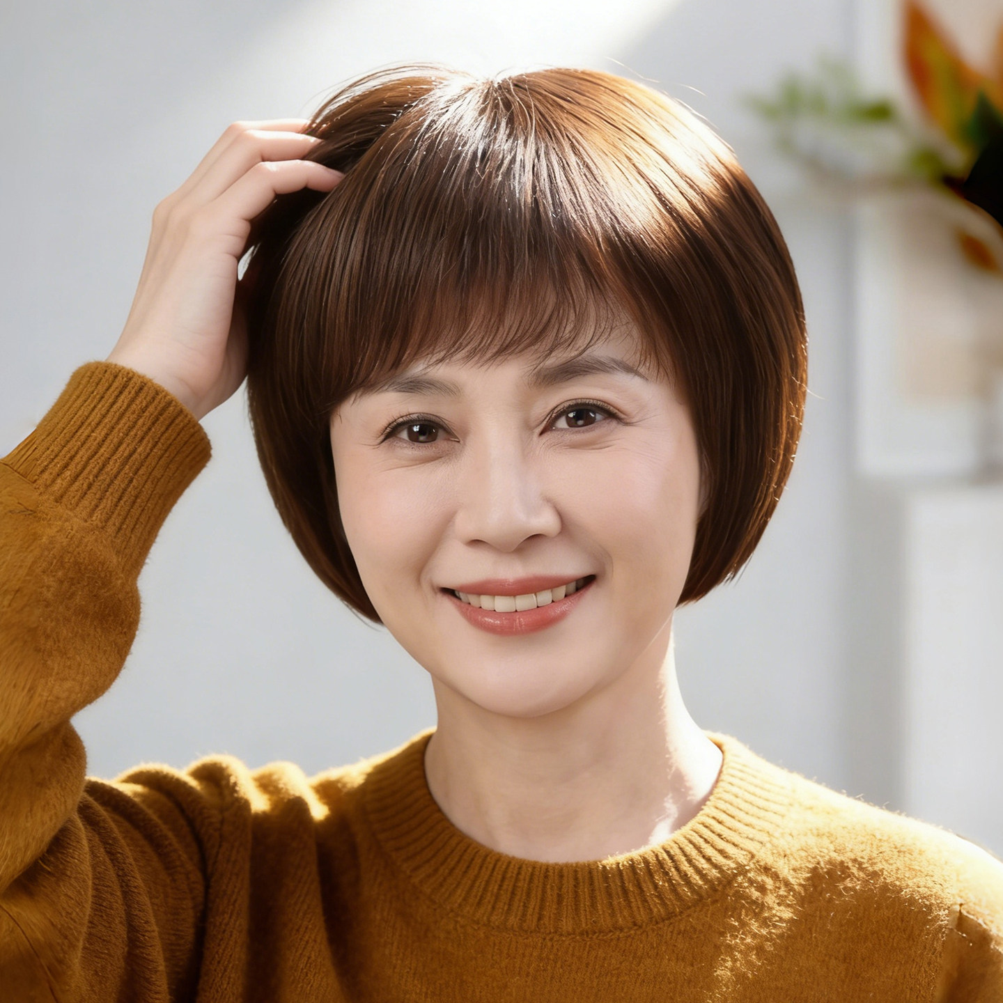假发全头套女真人发丝波波头无痕隐形妈妈款中老年女士全真发自然