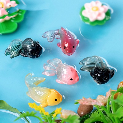 微景观创意可爱小鱼锦鲤金鱼水族箱鱼缸生态瓶造景装饰配件小摆件