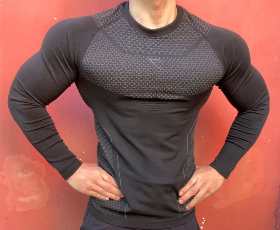 长袖GYMSHARK肌肉健身功能紧身衣
