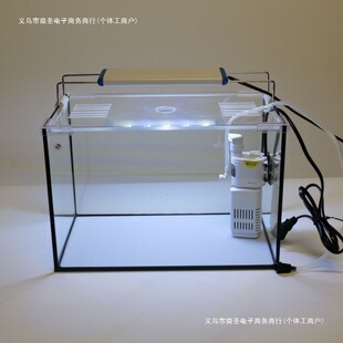 鱼缸玻璃金鱼缸客厅办公桌黑胶直角钢化生态造景懒人小仓鼠水族箱