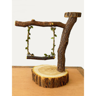 鹦鹉站台鸟站架真树枝站架训鸟架子玄风桌面站杆牡丹虎皮小鸟秋千