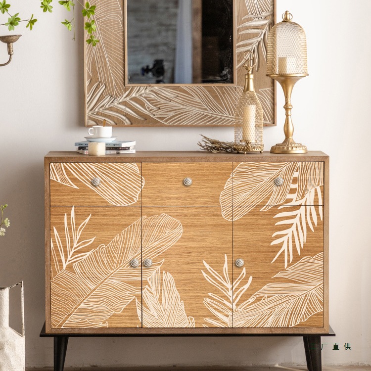 北欧复古旧家具装饰翻新贴纸自粘防水防潮床头柜改色贴膜衣柜壁纸