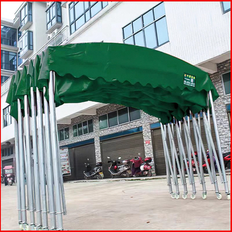 移动推拉雨棚户外大型仓库帐篷伸缩式折叠雨棚活动收缩厂房停车棚