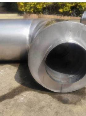 不锈钢焊接法兰风管 不锈钢烟囱 双层保温排风管 白铁皮烟囱管E18