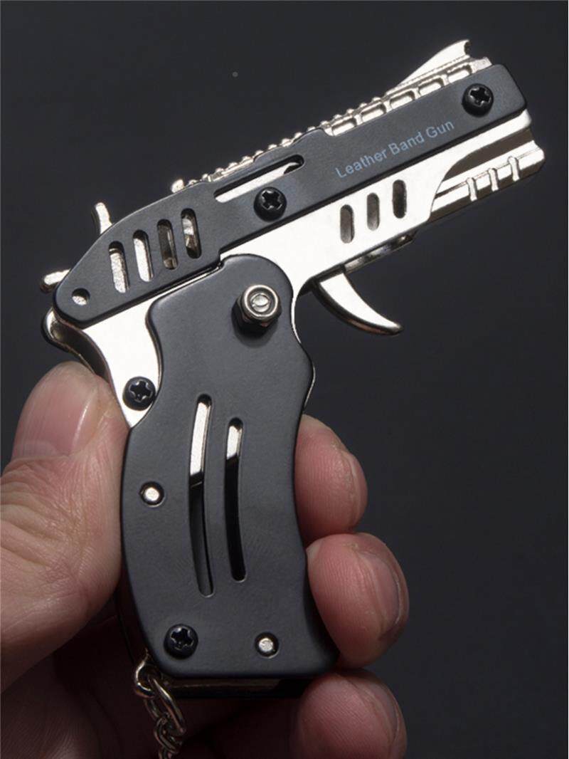 橡皮筋枪连发威力超大金属可枪折叠打皮筋儿的手21994发射玩器具