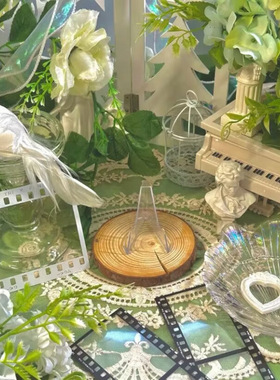 拍周边谷美道具小摆件绿色一全套装吧唧装饰小卡拍照道具相框