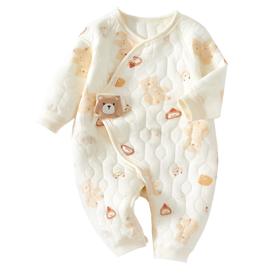 新生婴儿衣服纯棉秋冬保暖连体衣