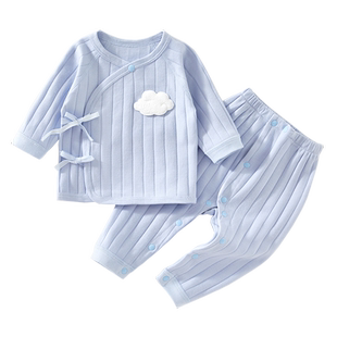 新生婴儿衣服春秋纯棉0到3个月初生宝宝分体套装52码秋装a类贴身9