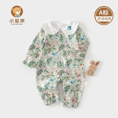 小聪熊婴儿衣服纯棉秋季连体衣