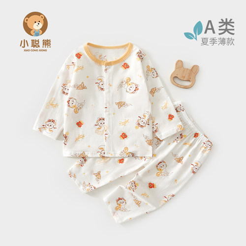 婴儿衣服夏季薄款分体套装小聪熊