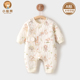 新生婴儿连体衣保暖春季 a类纯棉2 初生婴幼儿秋冬宝宝夹棉衣服59码