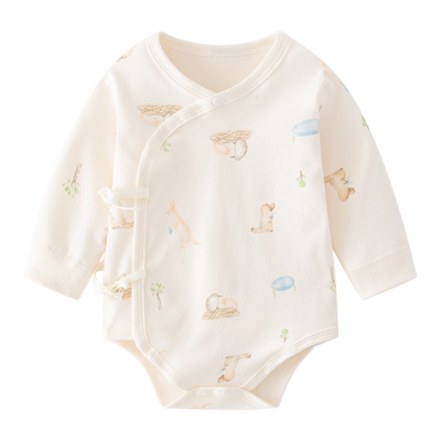 小聪熊纯棉系带包屁衣春秋无骨