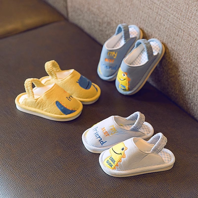 居家用可爱儿童春秋款新款布拖鞋