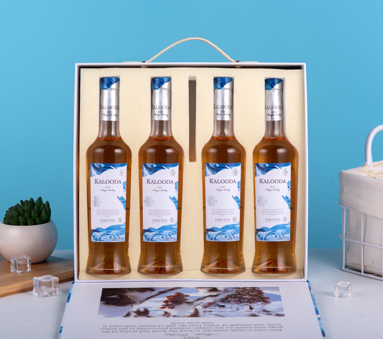 智利进口卡鲁达珍藏冰酒12.5度冰白375ml*4瓶甜型葡萄酒礼盒款