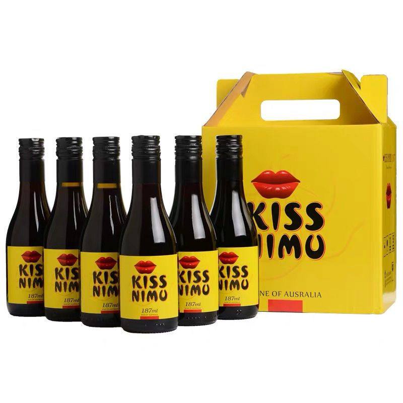 澳大利亚进口红酒干红葡萄酒小瓶红酒红唇迷你小酒187ml礼盒包邮