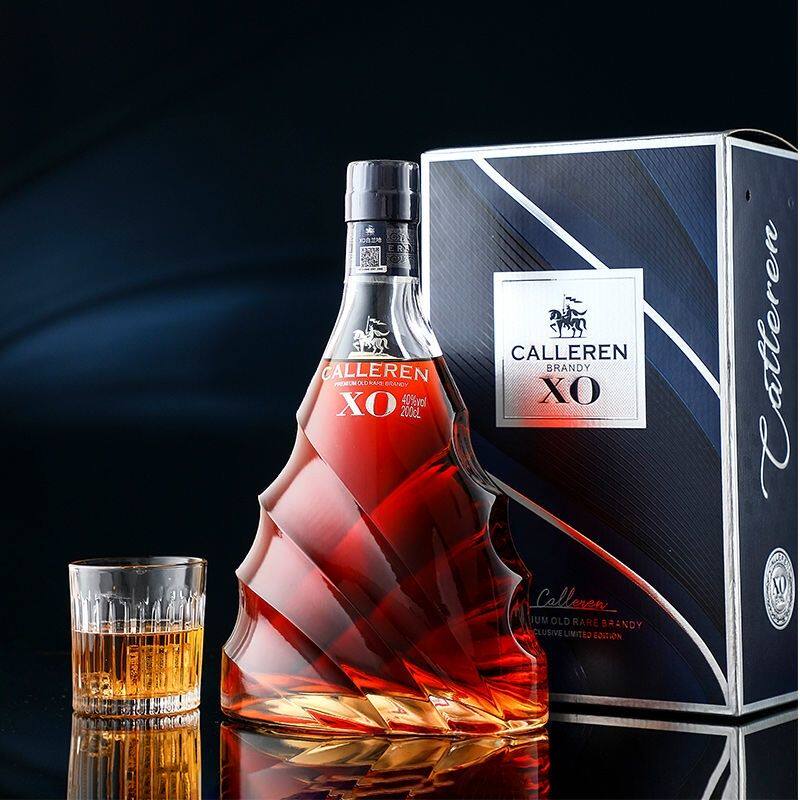 法国进口洋酒XO白兰地水波纹3L大瓶洋酒单支礼盒装原酒进口