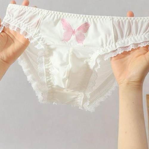 夏季蝴蝶结美男性感花边内裤