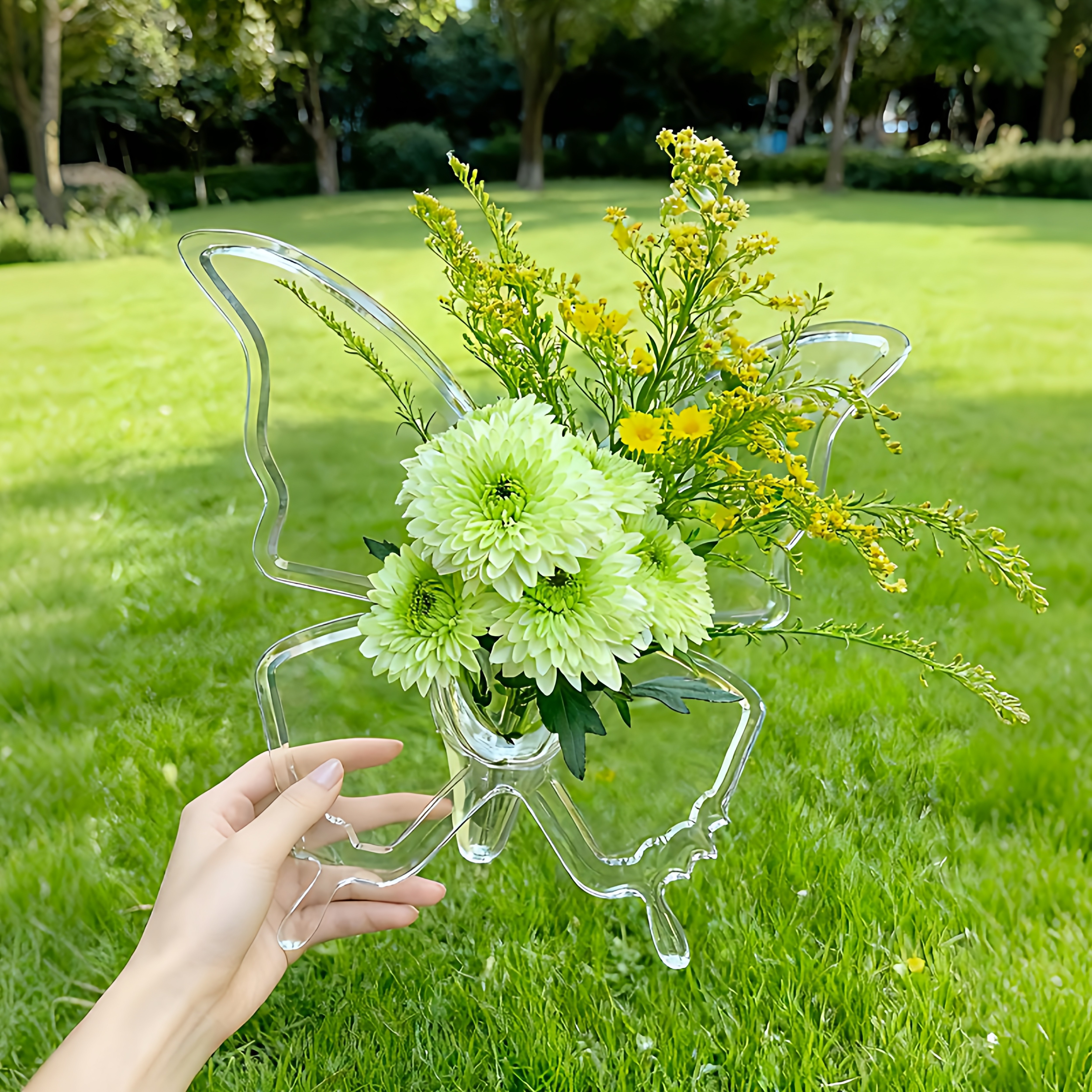 酒店画相框蝴蝶透明亚克力花瓶桌面插花器艺术家居北欧ins风民宿,家居饰品,花瓶,淘宝优惠券,粉丝福利购,淘宝优惠卷