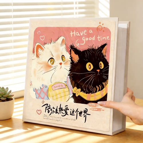 diy相册本手工自粘贴5寸6大容量情侣纪念册覆膜照片相片收纳影集3