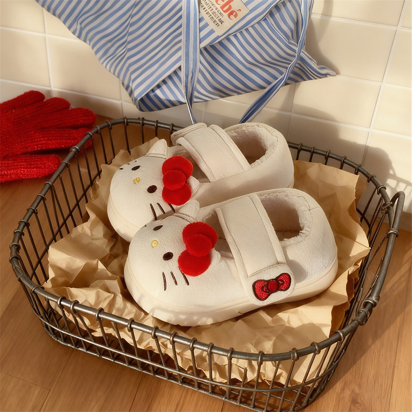 玛丽珍棉鞋亲子正版HelloKitty猫