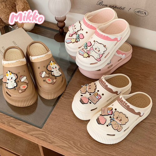 细细条女生EVA软底小兔洞洞鞋ins