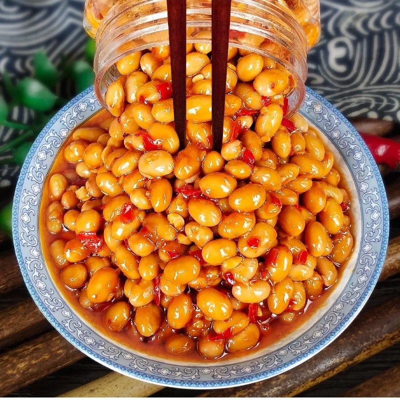 黄豆豉湖南特产腊八豆农家自制香辣豆豉酱下饭菜调味黄豆辣椒酱拌
