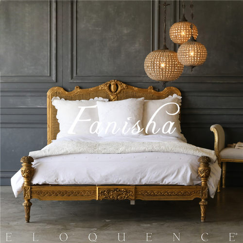 法妮莎法式复古怀旧双人藤艺床