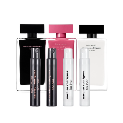 纳西素粉瓶白黑淡香水小样