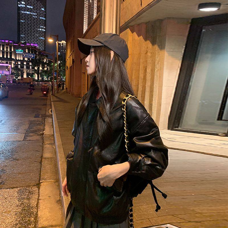 美式复古爆款皮衣冬季新款机车短款夹克情侣款宽松棉服男女外套潮