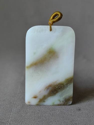 独玉老白糖云山图平安牌，大自然石涛云山图，千里烟波，峰峦起伏