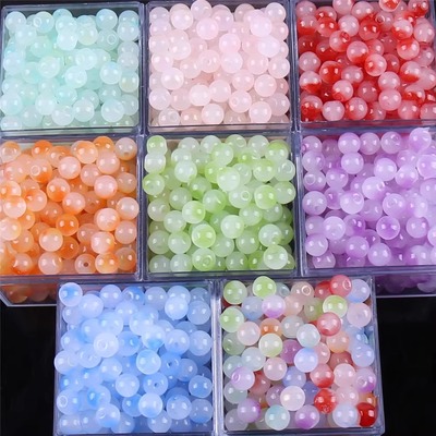 琉璃珠8/10mm渐变双色串珠配件