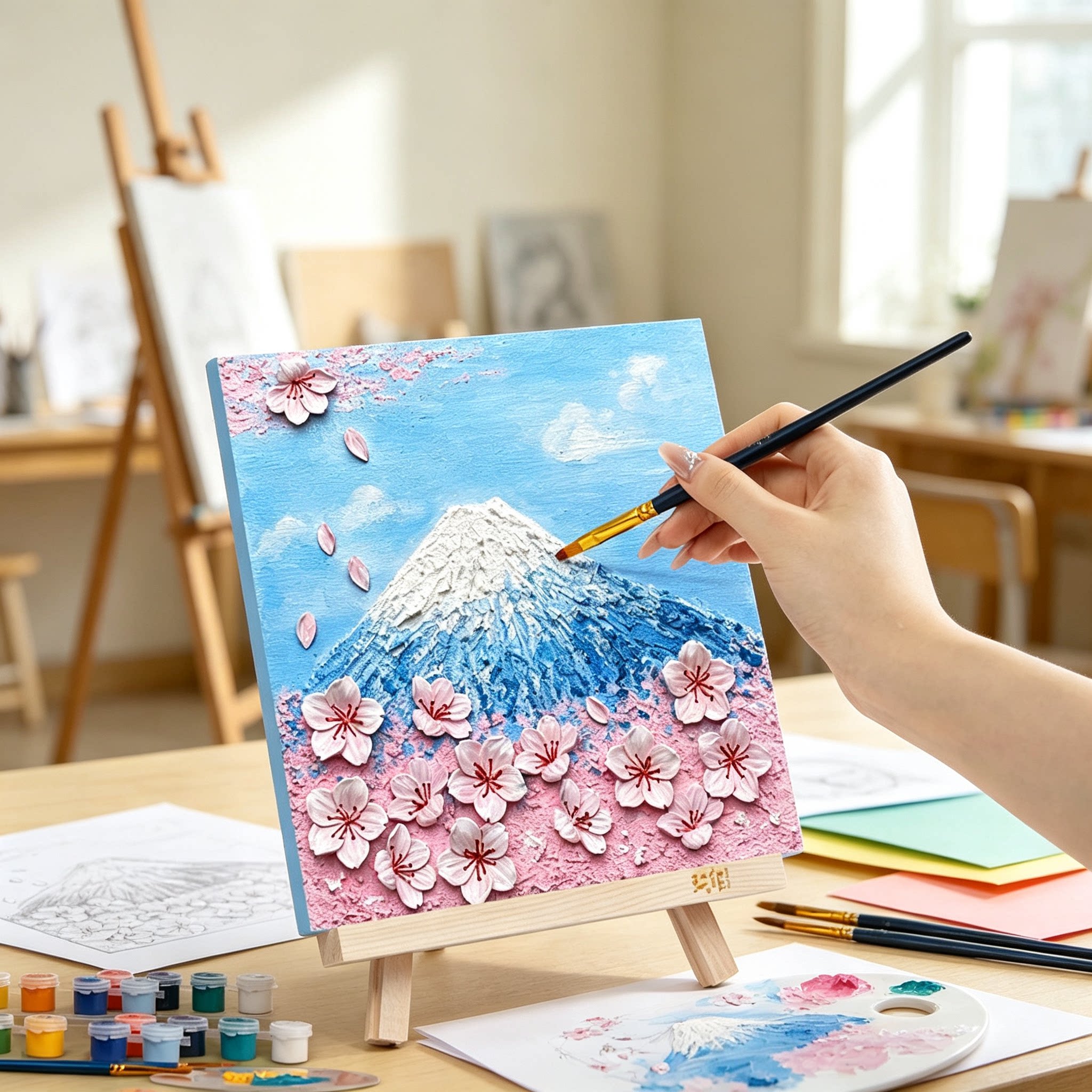 女孩DIY石英砂浮雕画套装解压