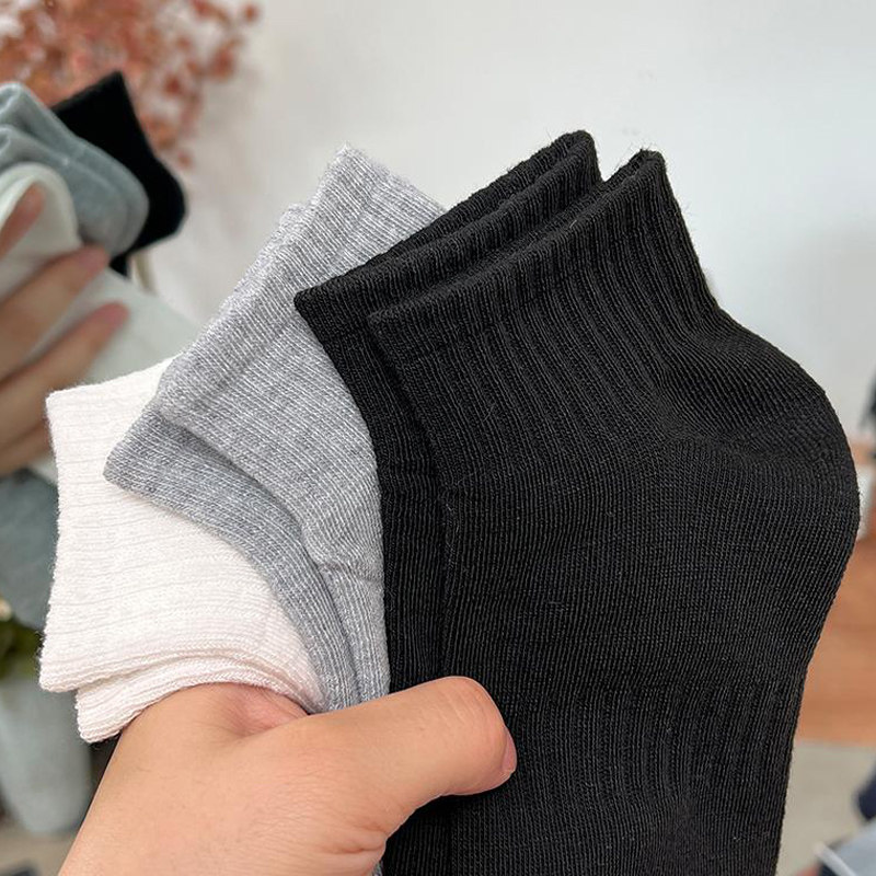 黑色袜子女短袜春秋款纯棉潮防臭吸汗简约夏季薄款运动男女短筒袜,女士内衣/男士内衣/家居服,短袜,淘宝优惠券,粉丝福利购,淘宝优惠卷